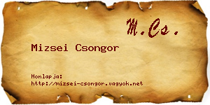 Mizsei Csongor névjegykártya
