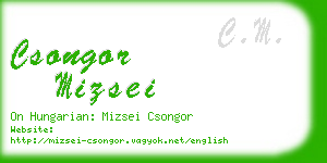 csongor mizsei business card